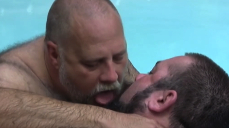 Bear gay men fucking in the pool