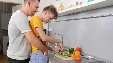 His stepfather caught him in the kitchen