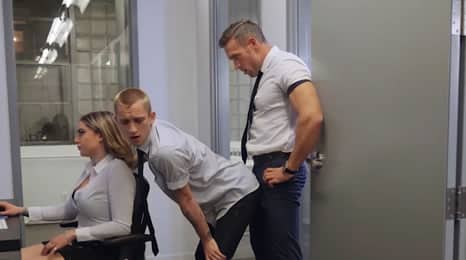 They were playing in the office and she ends up fucking him